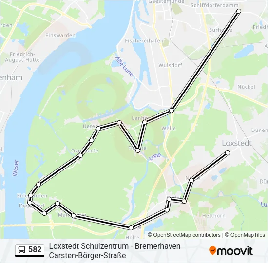 582 Bus Line Map