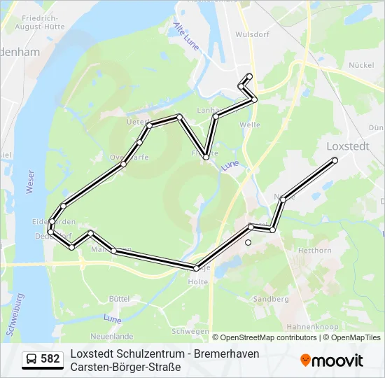 582 Bus Line Map