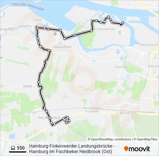 550 Bus Line Map