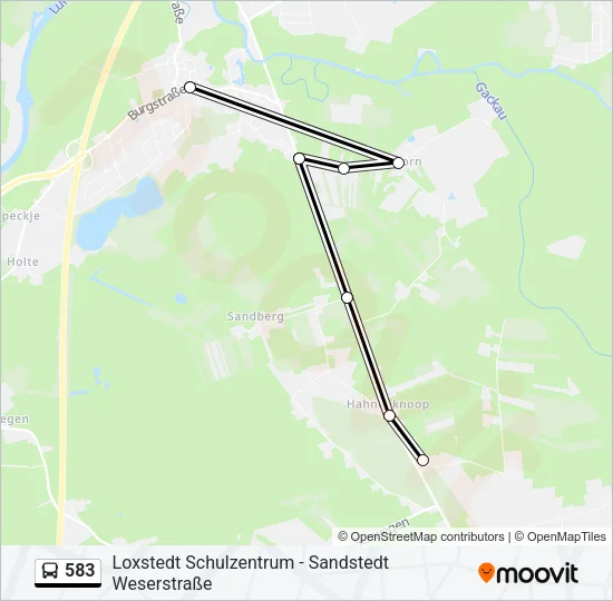 583 Bus Line Map