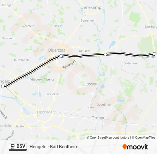 Поезд BSV: карта маршрута