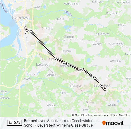 575 Bus Line Map