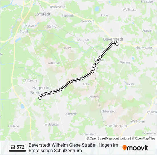 572 Bus Line Map