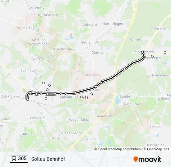 305 Bus Line Map