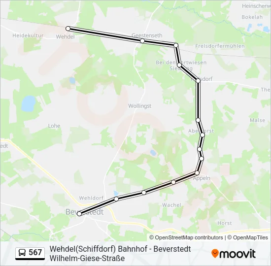 567 Bus Line Map
