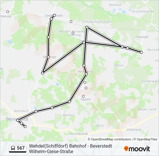 567 Bus Line Map