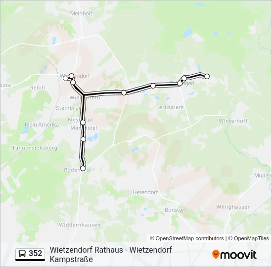 352 Bus Line Map