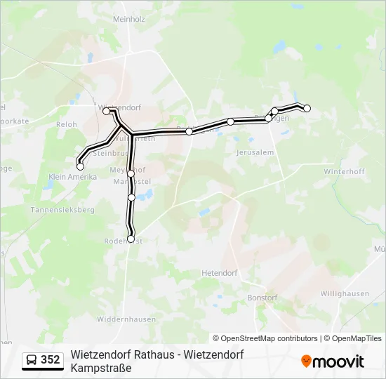 Автобус 352: карта маршрута