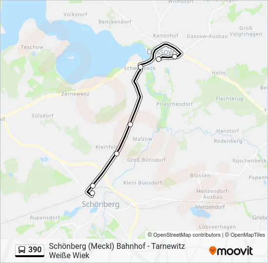 Автобус 390: карта маршрута