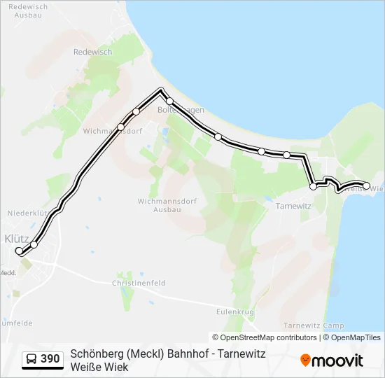 Автобус 390: карта маршрута