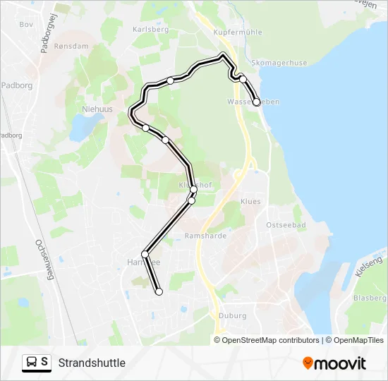 Автобус S: карта маршрута