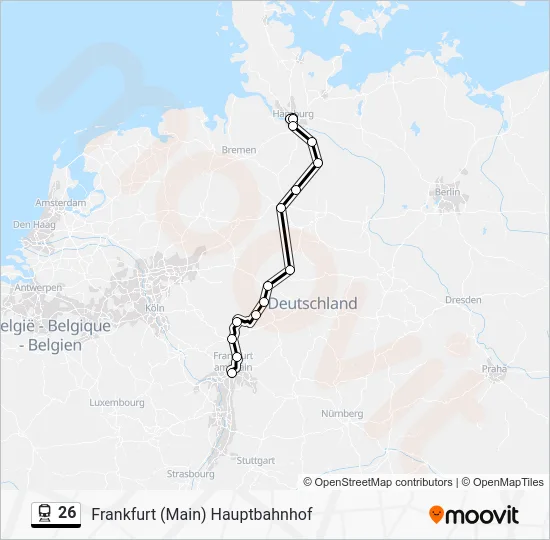Поезд 26: карта маршрута