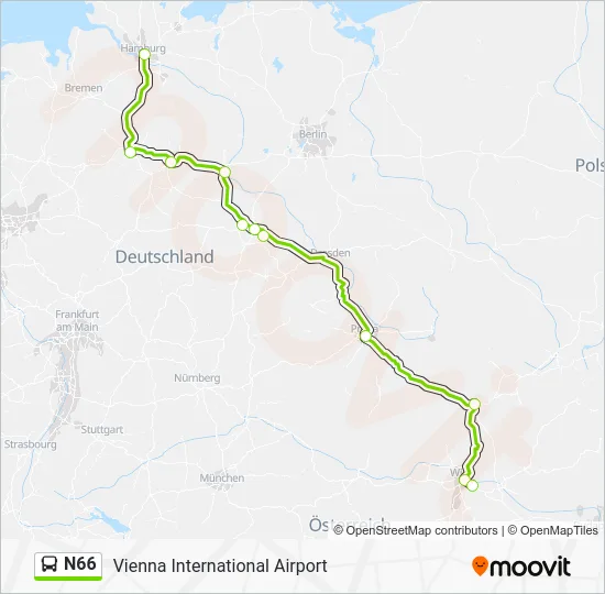 Автобус N66: карта маршрута