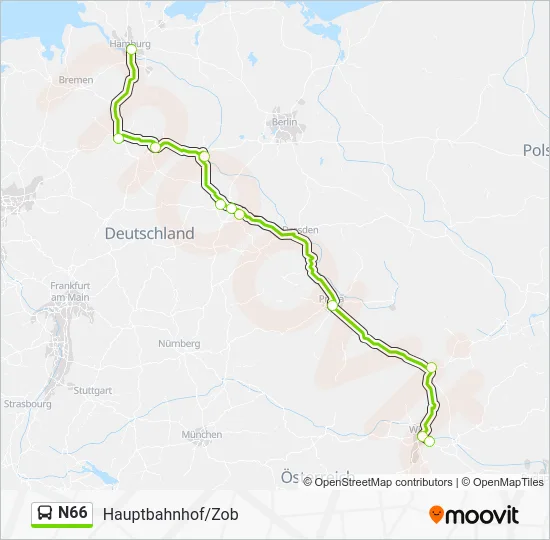 Автобус N66: карта маршрута