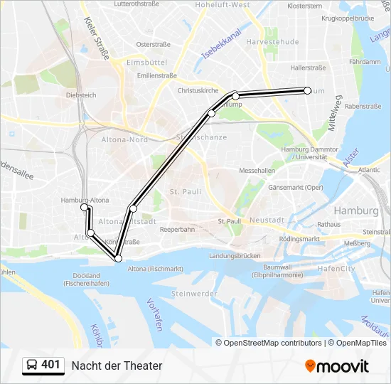 Автобус 401: карта маршрута