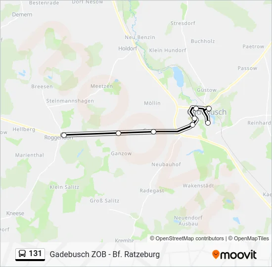 Автобус 131: карта маршрута