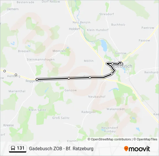 Автобус 131: карта маршрута