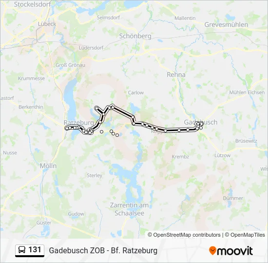 Автобус 131: карта маршрута