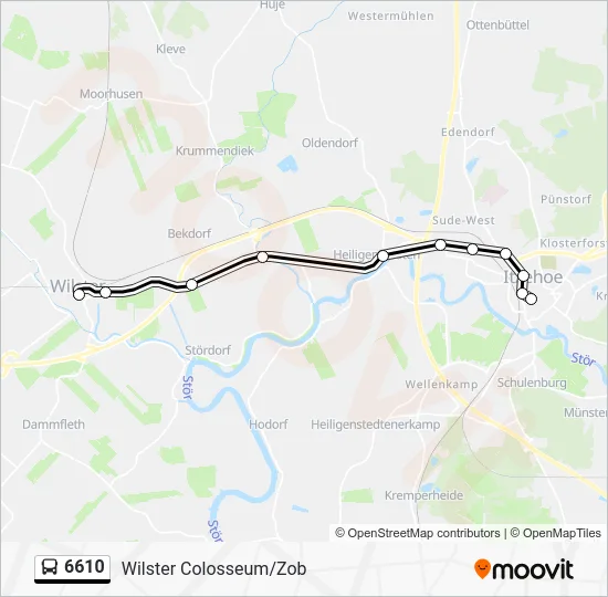 Автобус 6610: карта маршрута