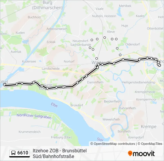 Автобус 6610: карта маршрута