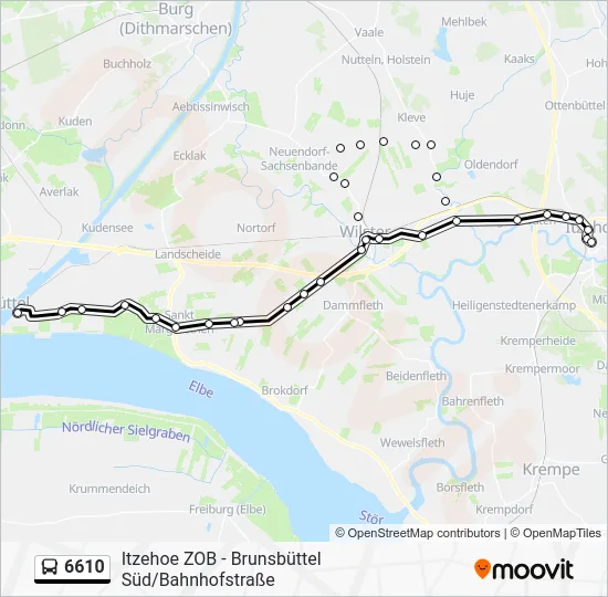 Автобус 6610: карта маршрута
