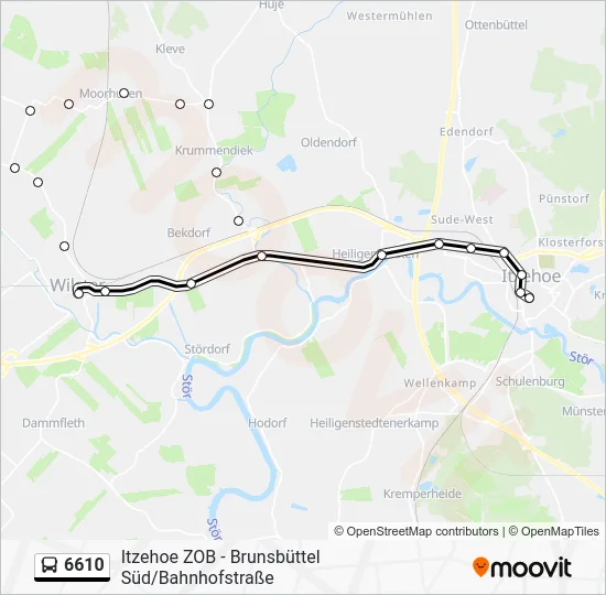 Автобус 6610: карта маршрута