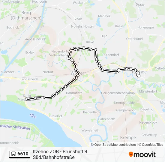 Автобус 6610: карта маршрута