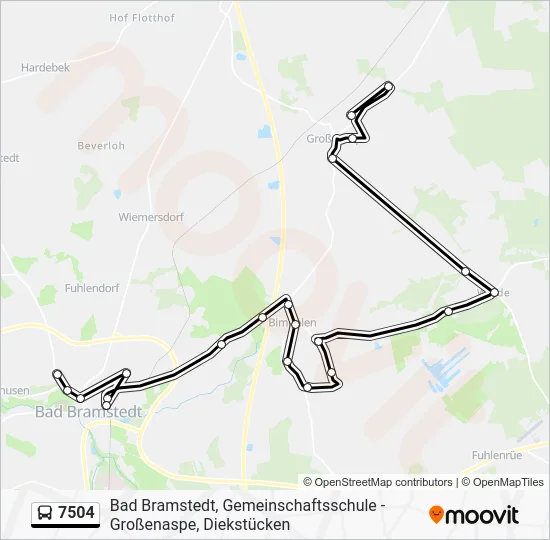Автобус 7504: карта маршрута