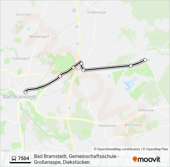 Автобус 7504: карта маршрута