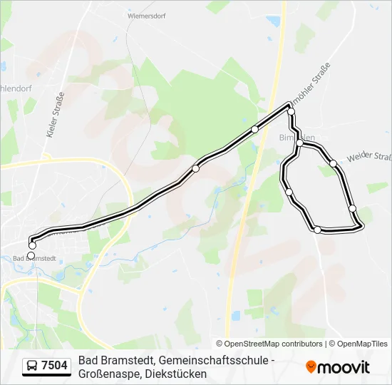 Автобус 7504: карта маршрута