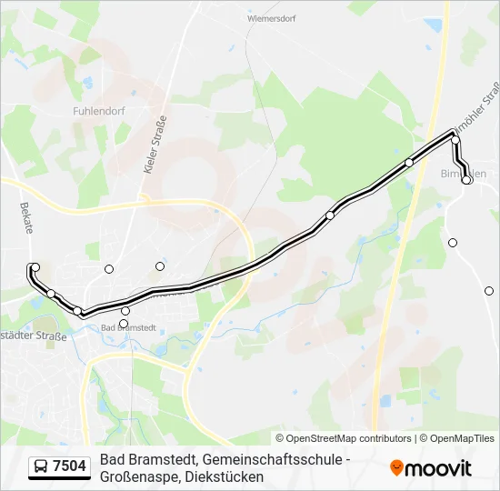 Автобус 7504: карта маршрута