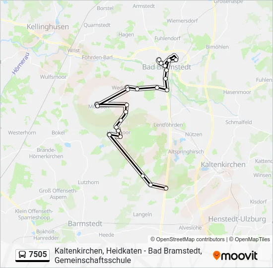 Автобус 7505: карта маршрута