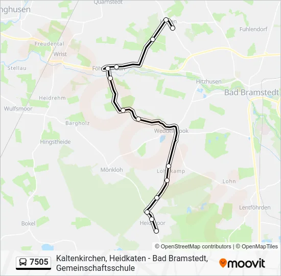 Автобус 7505: карта маршрута