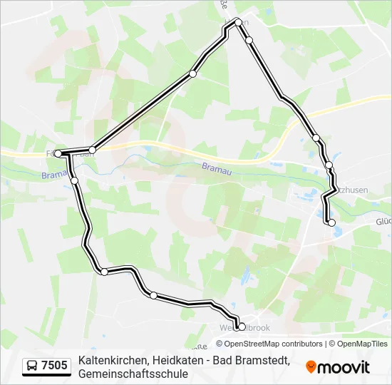 Автобус 7505: карта маршрута