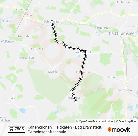 Автобус 7505: карта маршрута