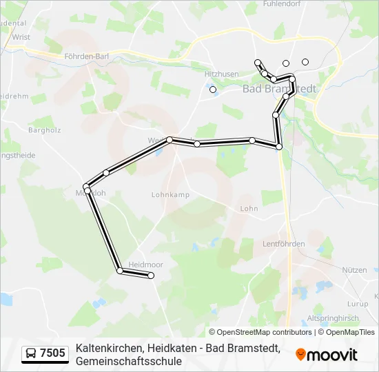 Автобус 7505: карта маршрута