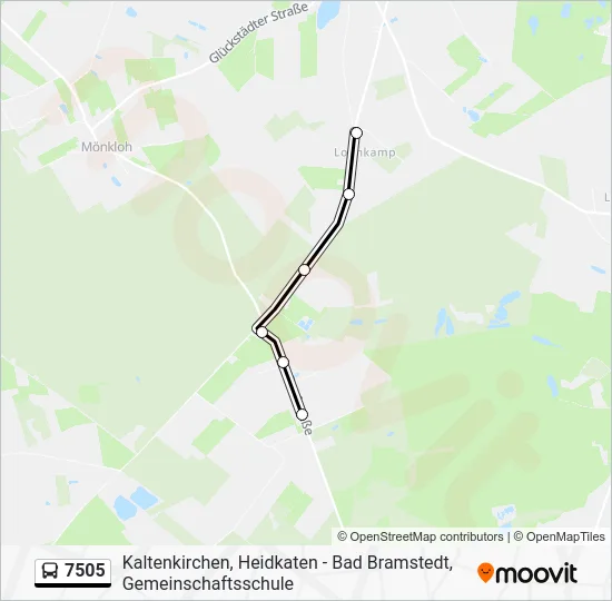 Автобус 7505: карта маршрута