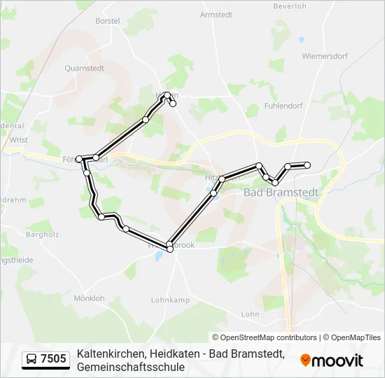 Автобус 7505: карта маршрута
