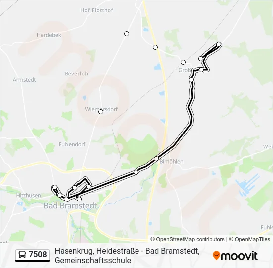 Автобус 7508: карта маршрута