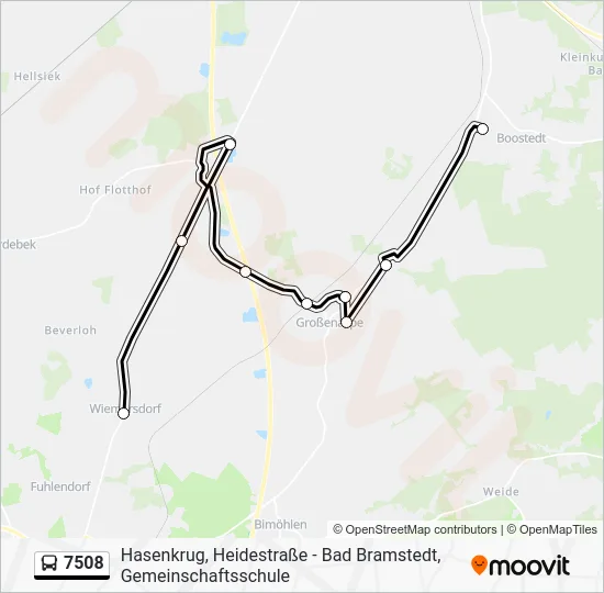 Автобус 7508: карта маршрута