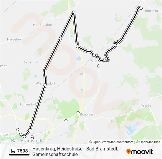 Автобус 7508: карта маршрута