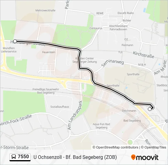 Автобус 7550: карта маршрута