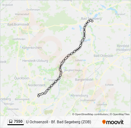 Автобус 7550: карта маршрута
