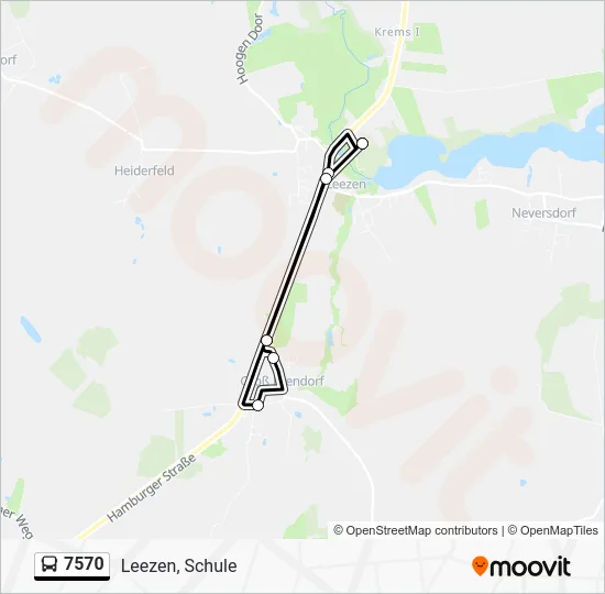 Автобус 7570: карта маршрута