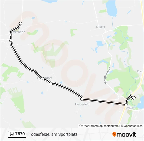 Автобус 7570: карта маршрута