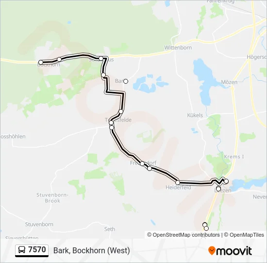 Автобус 7570: карта маршрута