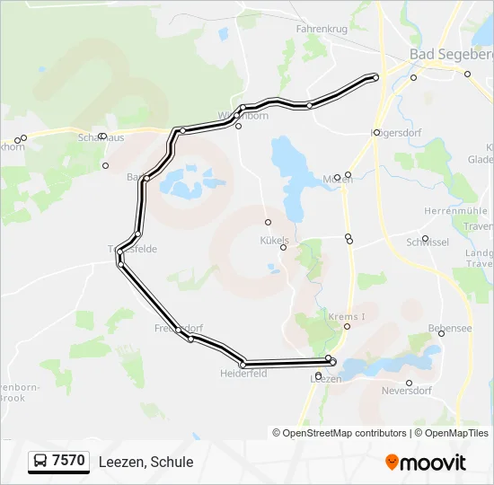 Автобус 7570: карта маршрута