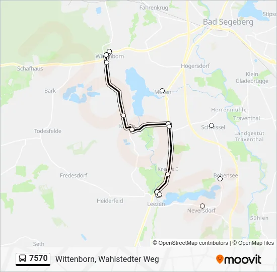 Автобус 7570: карта маршрута