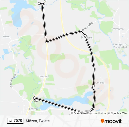 Автобус 7570: карта маршрута