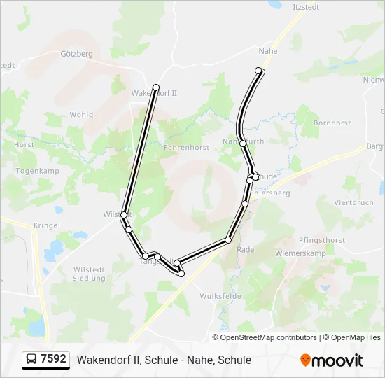 Автобус 7592: карта маршрута